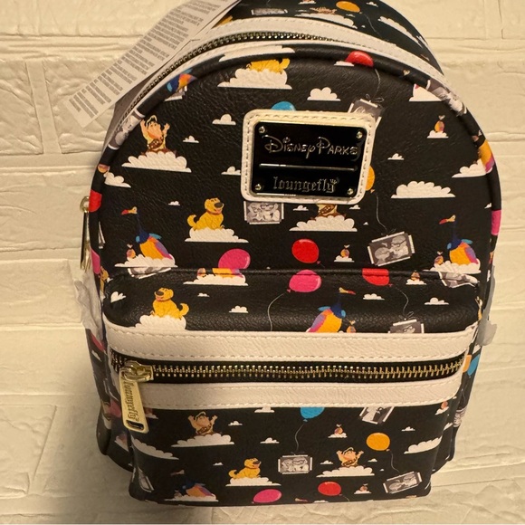 New Disney Parks Loungefly Mini Backpack Movie Up Black & White main image 10